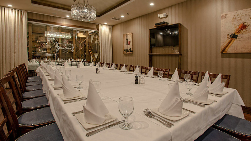 Crystal Room with long set table