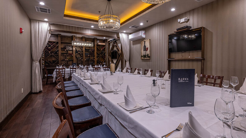 Crystal Room with long set table - Barka - Gallery Photo 1 Crystal Room with long set table